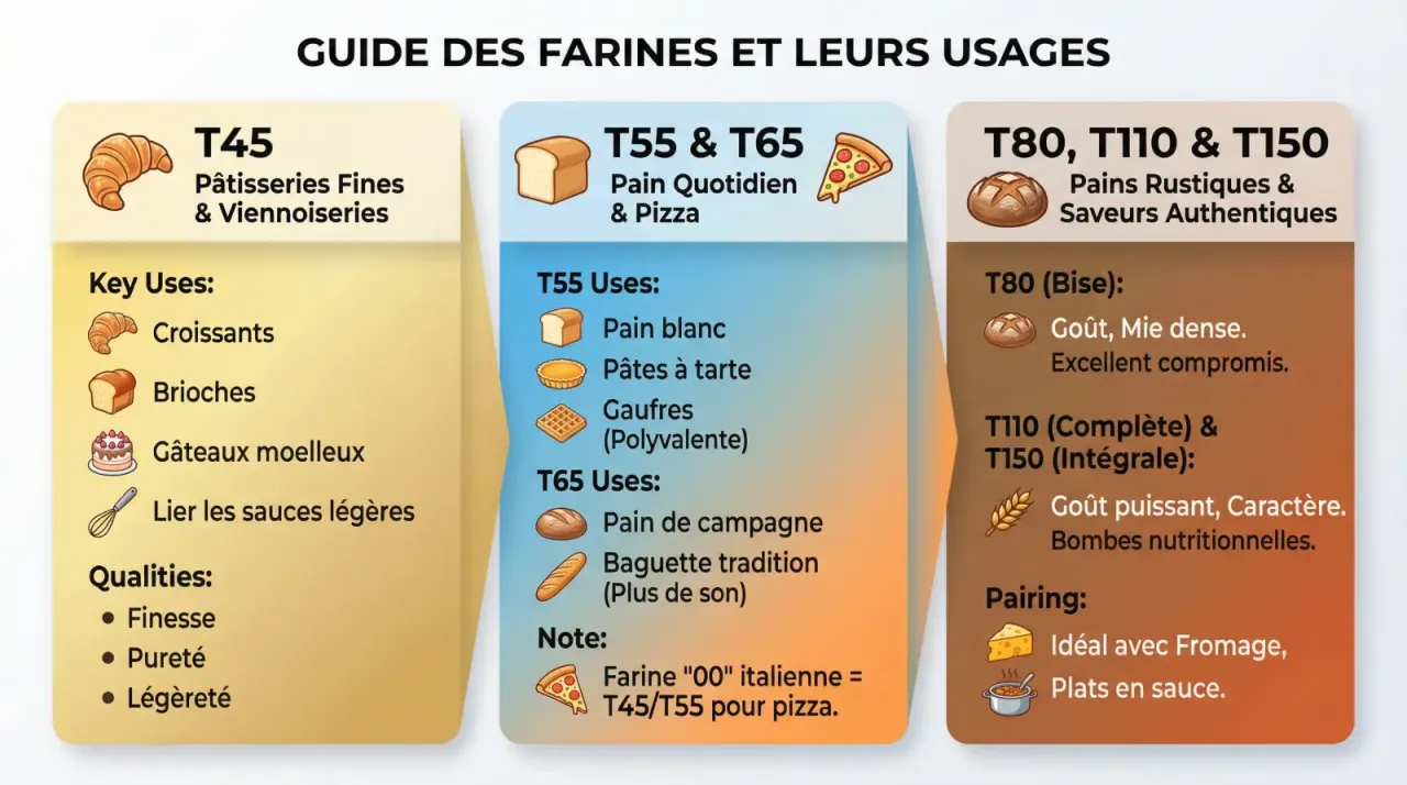 Différents types de farine pour pizza