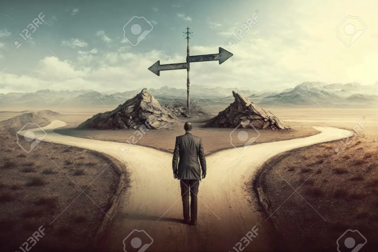 rozwidlenie dróg drogowskaz wybór decyzja