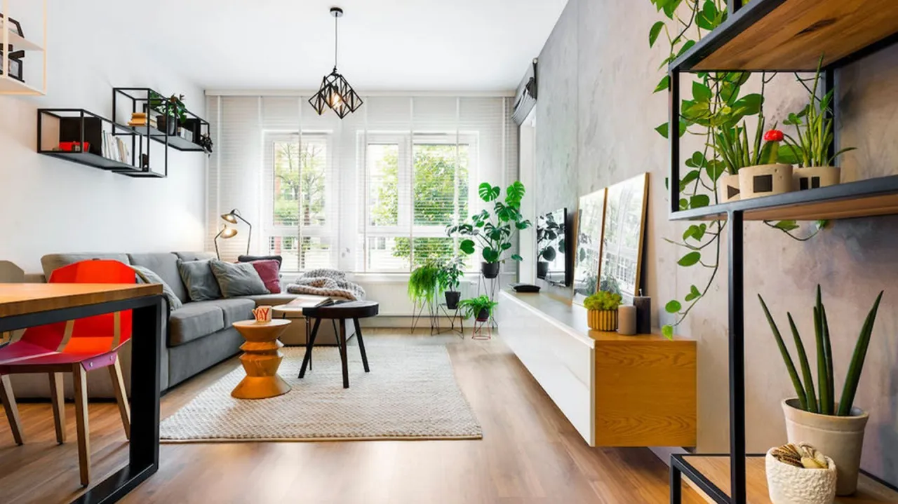 Zielony salon, rośliny doniczkowe w nowoczesnym wnętrzu, inspiracje