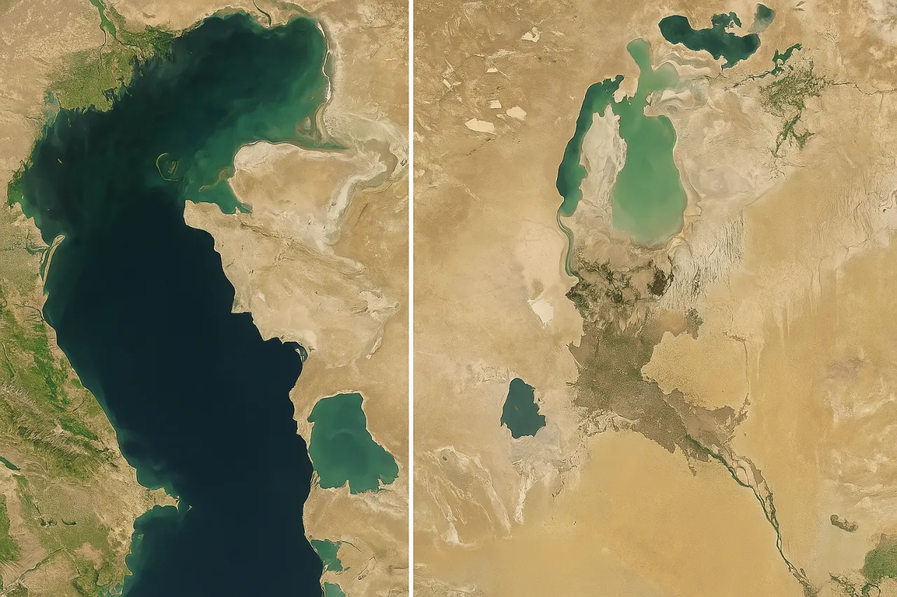 Mapa Morza Kaspijskiego z krajami nadbrzeżnymi