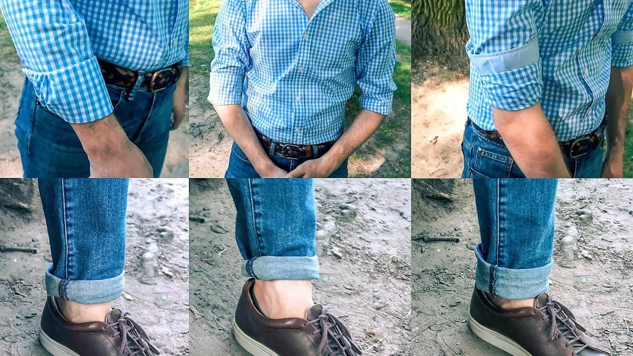 modne podwijanie nogawek jeansów