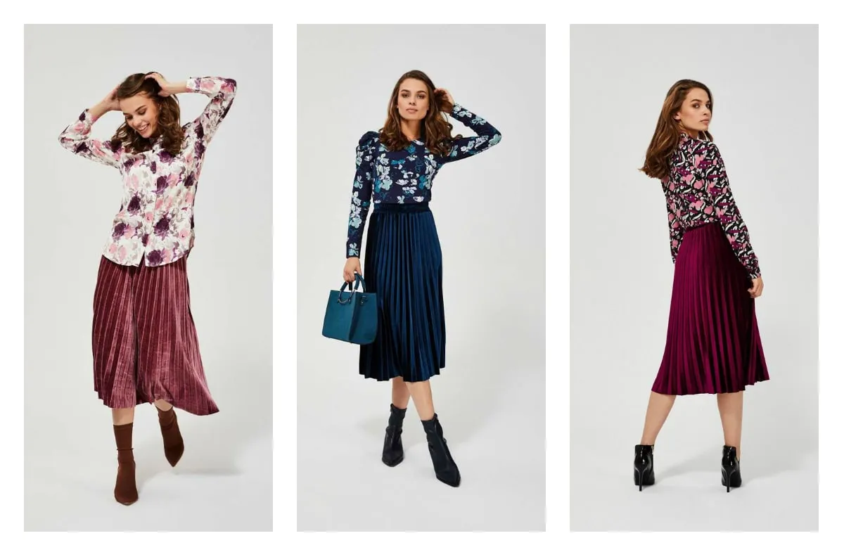 plisowana spódnica stylizacje casual eleganckie