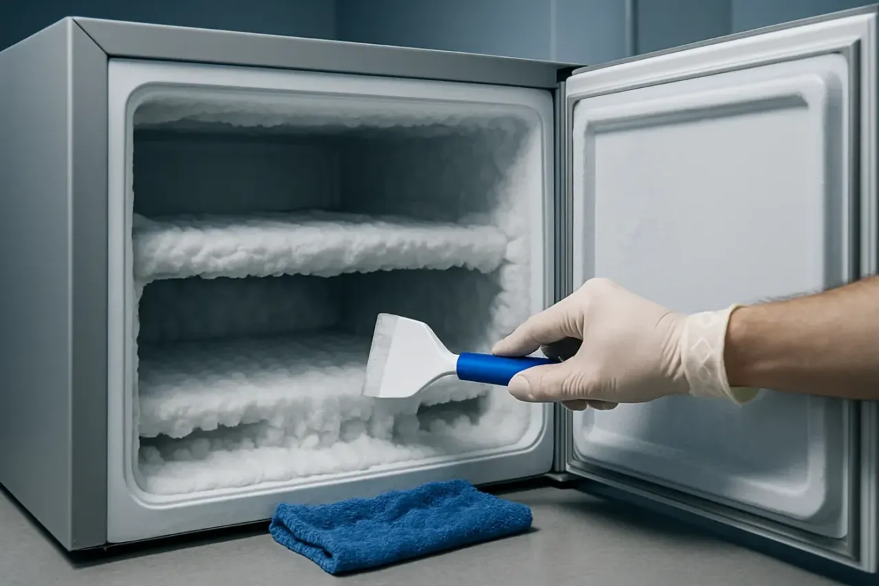 Uszkodzona zamrażarka przez rozmrażanie