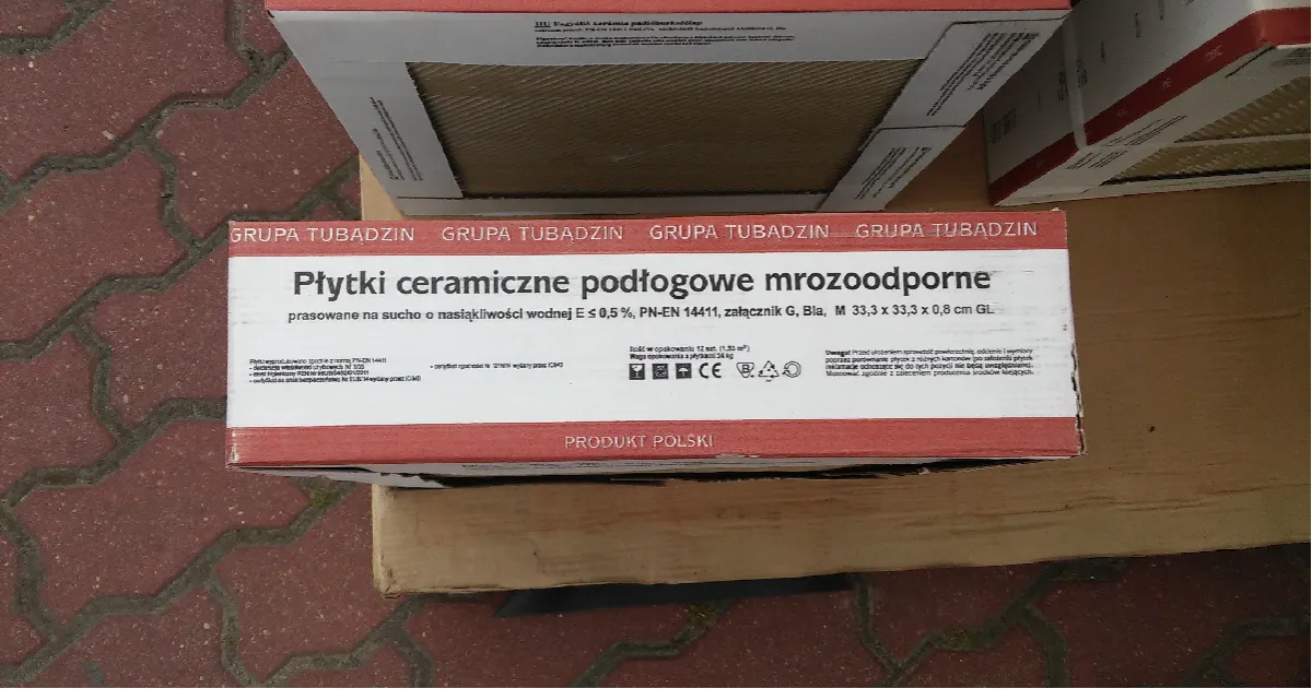Piktogramy na opakowaniu płytek ceramicznych