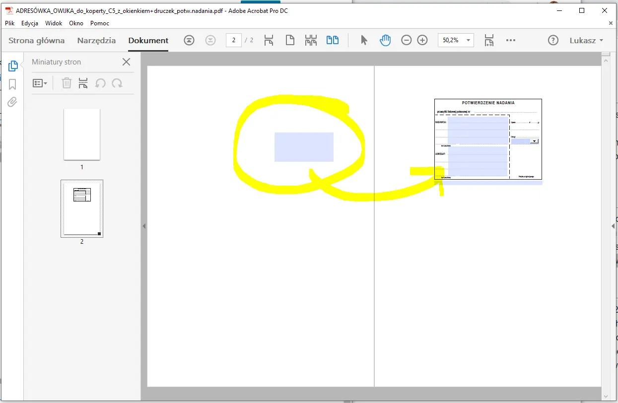 Drukowanie koperty w Wordzie