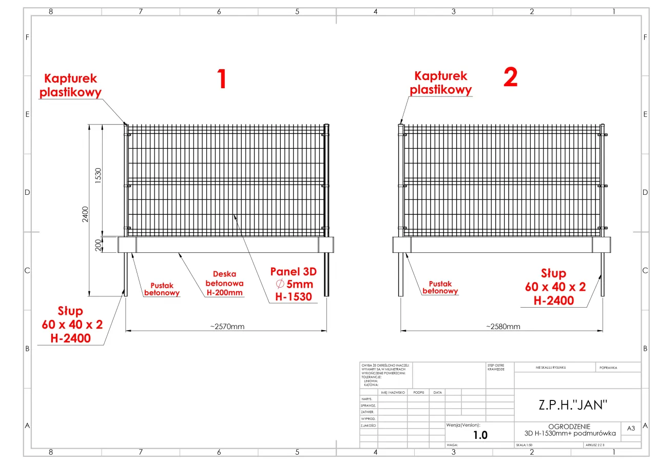 ogrodzenie wysokość przepisy schemat