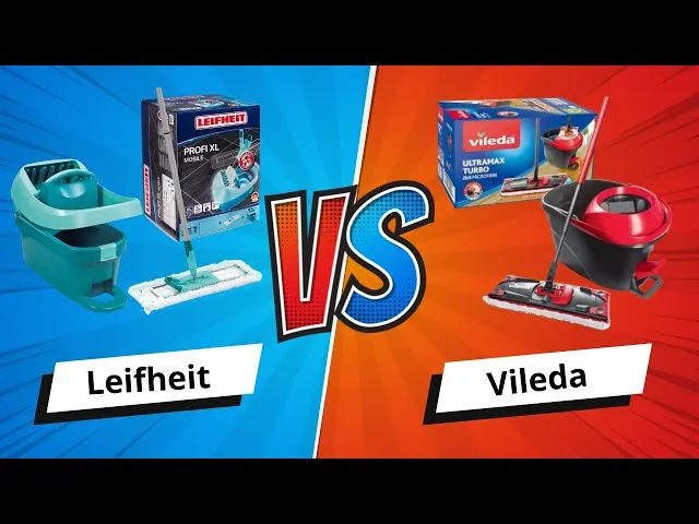 główka mopa Vileda trójkątna i Leifheit prostokątna porównanie