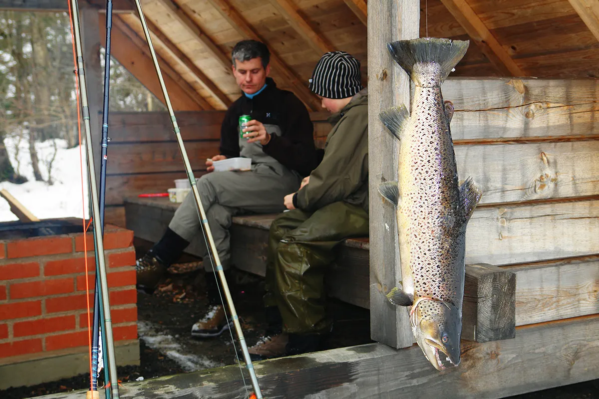 technika prowadzenia przynęty na łososia rzeka
