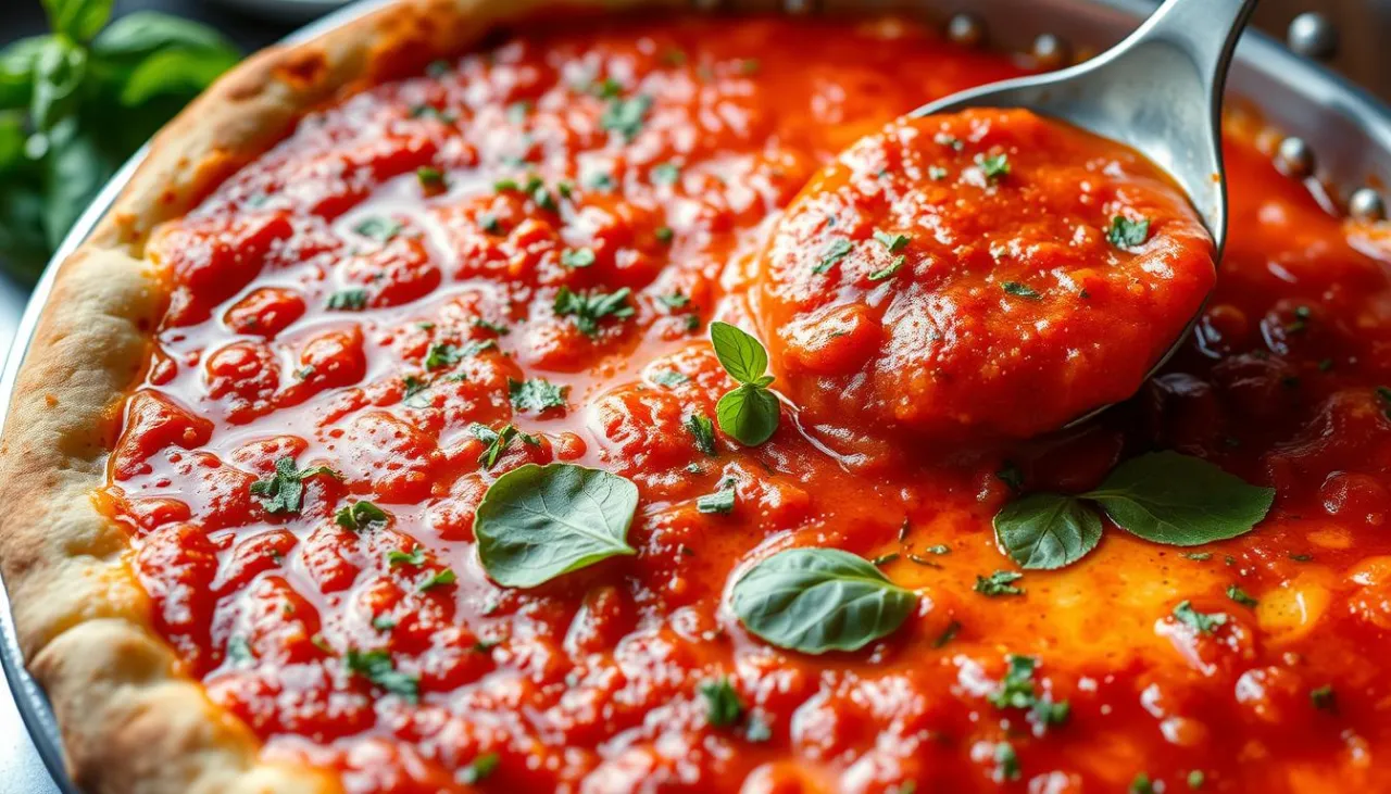 rzadki sos do pizzy i gęsty sos do pizzy por&oacute;wnanie