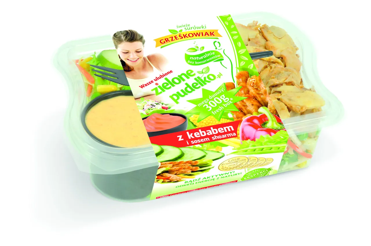 Zdrowy kebab box z surówką i sosem jogurtowym