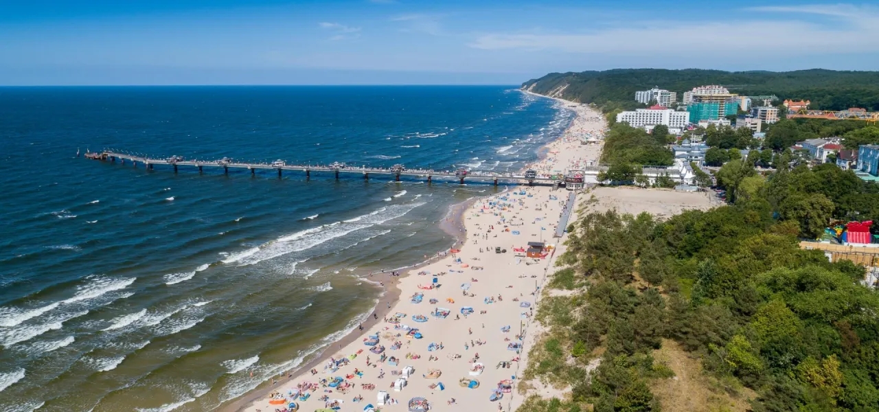 Plaża Międzyzdroje molo Woliński Park Narodowy