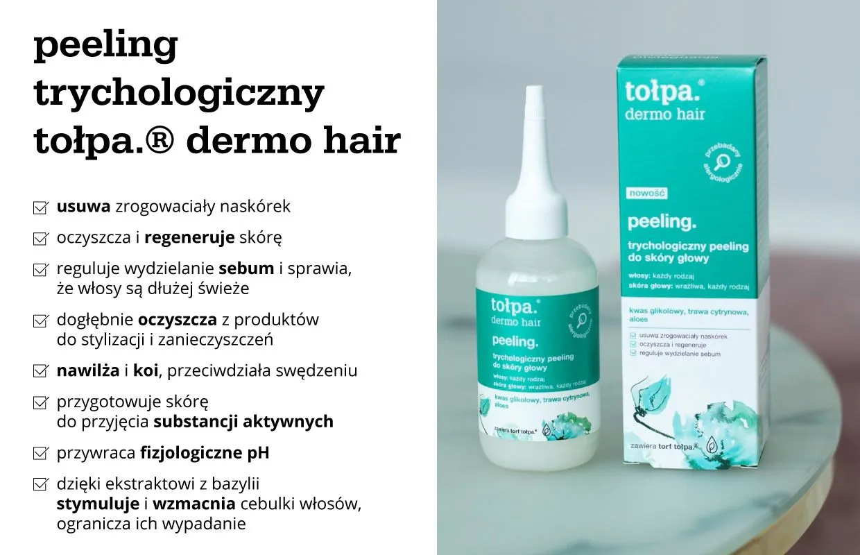 rodzaje peelingów do skóry głowy infografika