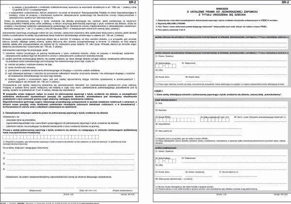 dokumenty do becikowego wniosek SR-1