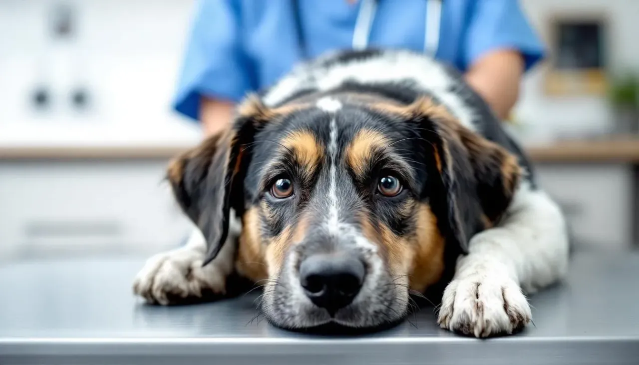 Weterynarz monitorujący psa podczas sedacji