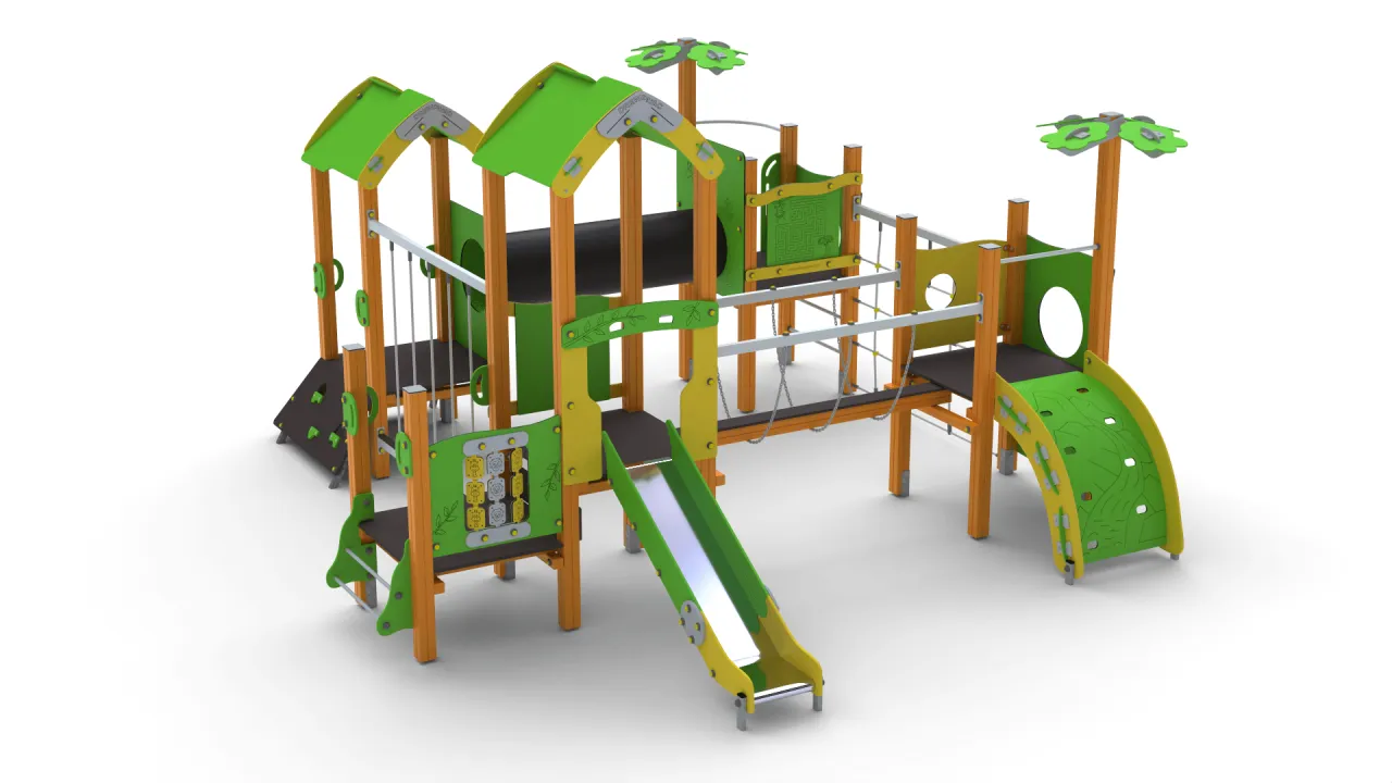 naturalny plac zabaw lub wielofunkcyjny zestaw