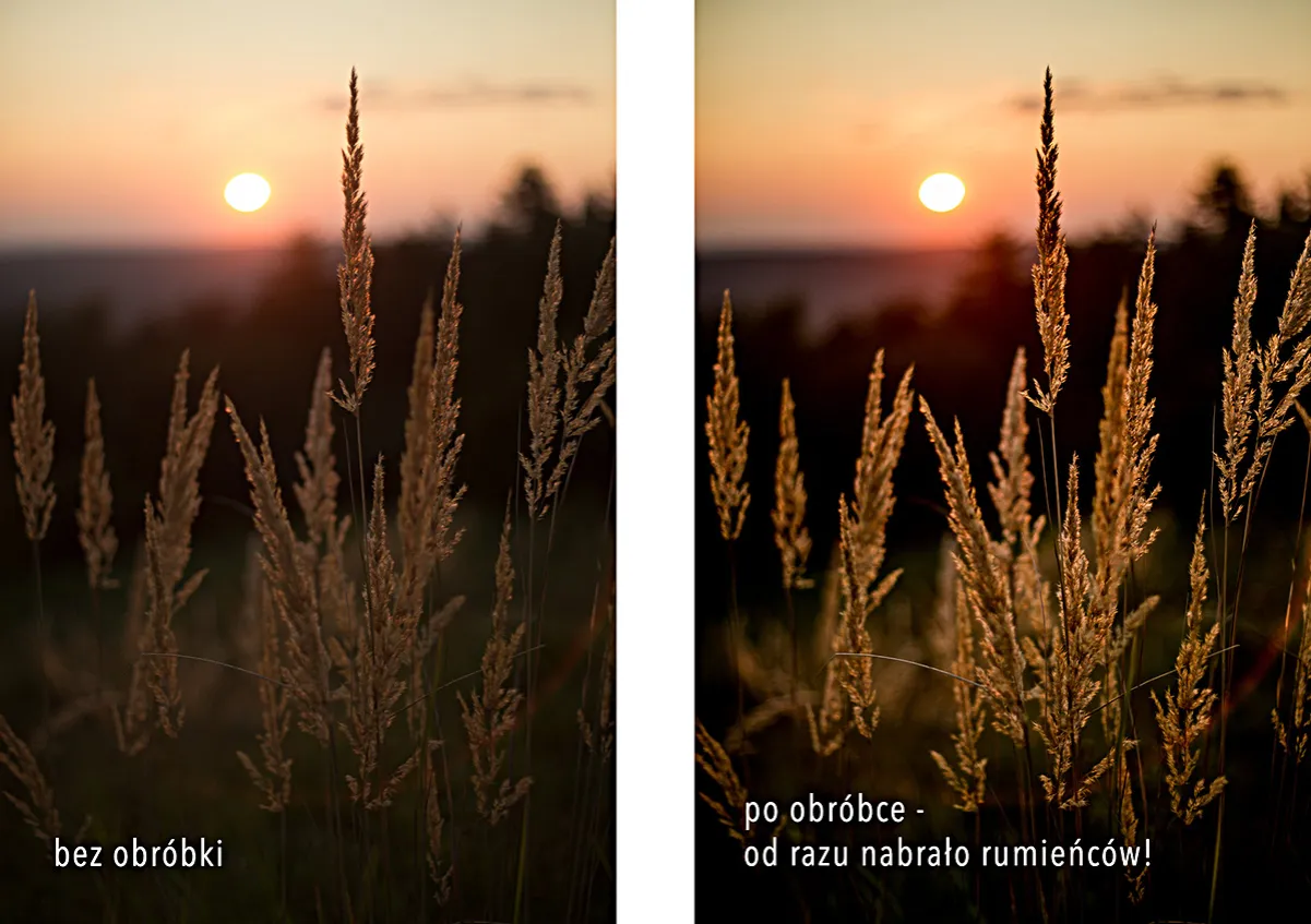 złota godzina fotografia porównanie