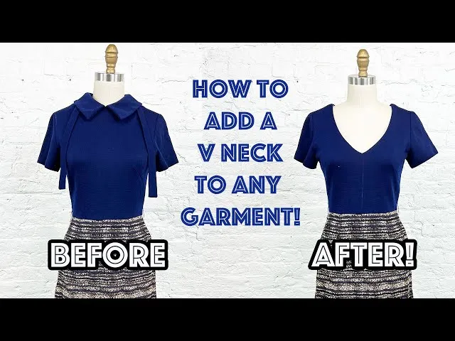 przer&oacute;bka dekoltu w bluzce DIY v-neck boat neck