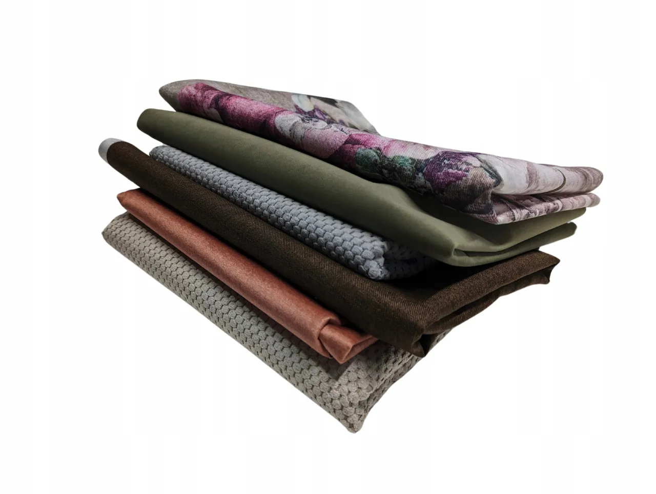 r&oacute;żne tkaniny obiciowe, pr&oacute;bki weluru, plecionki, mikrofibry