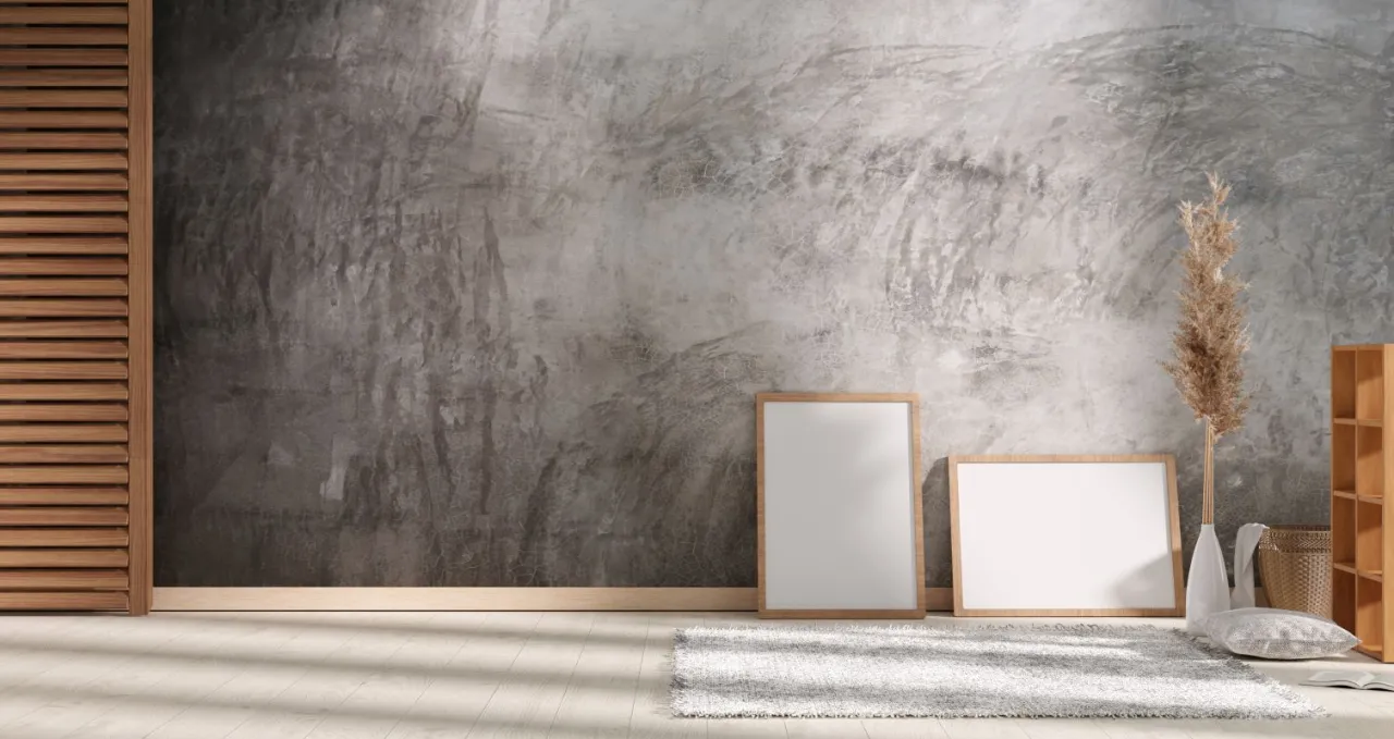 Tapety imitujące beton, trawertyn i stiuk we wnętrzach