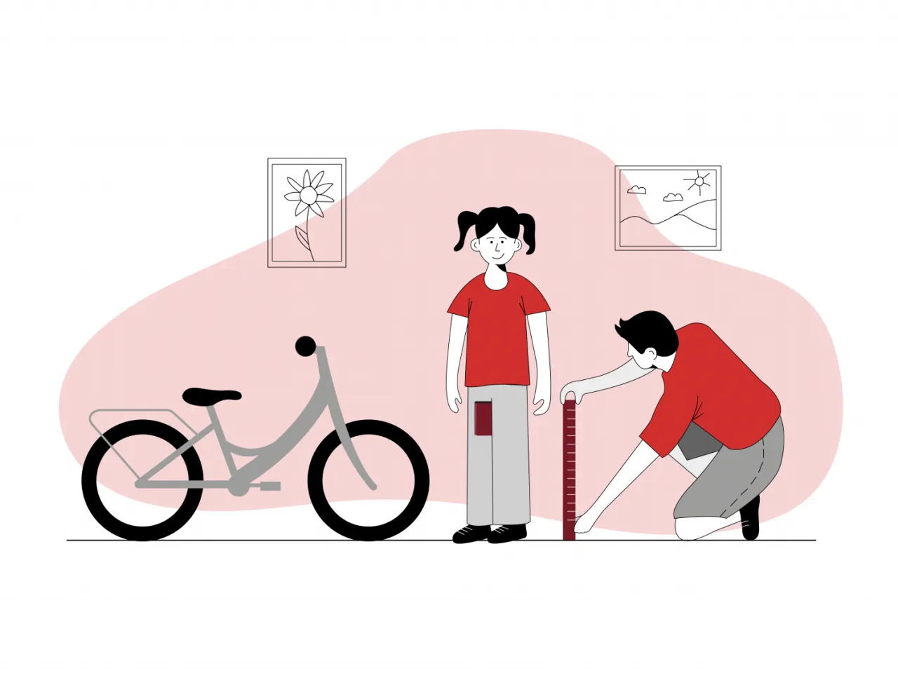 Kind Schritthöhe messen Fahrrad