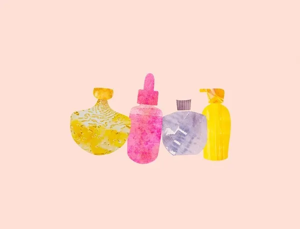 Verschiedene Kosmetikprodukte auf einem stilvollen Hintergrund