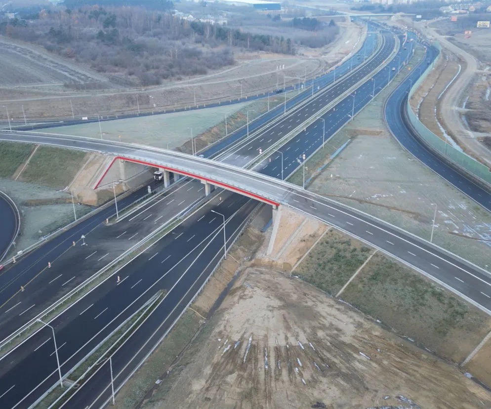 Droga ekspresowa S7, nowy odcinek, widok z lotu ptaka