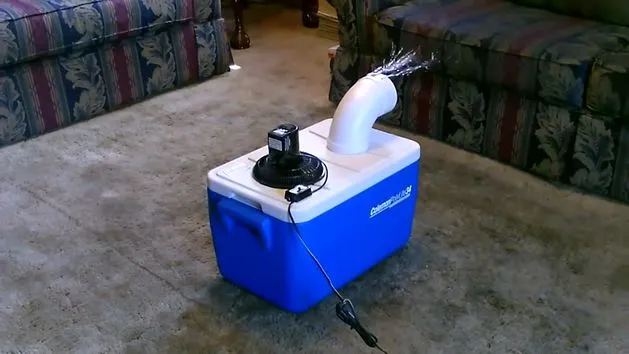 domowy klimatyzator z pojemnika i lodu DIY