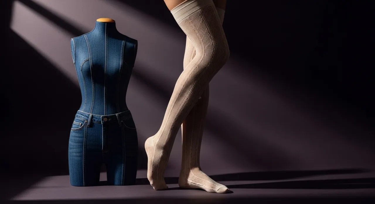 Zdjęcie Jakie rajstopy do jeansowej sukienki, aby uniknąć modowych wpadek?