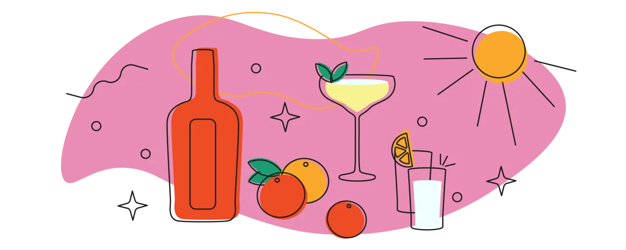 Cointreau butelka i kieliszek z lodem