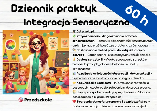 przykładowa strona tytułowa dziennika praktyk integracji sensorycznej