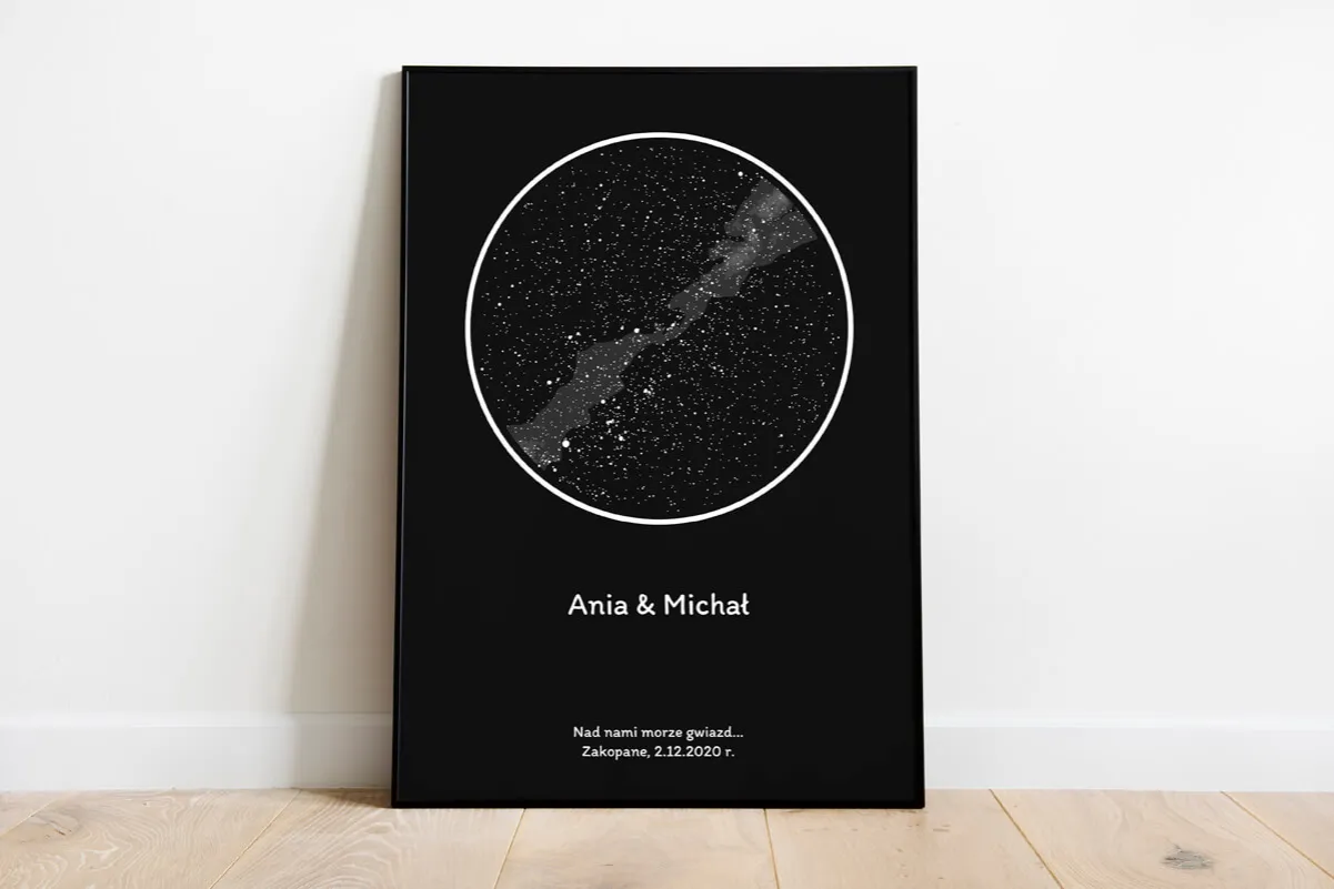 Spersonalizowana mapa gwiazd lub fotoksiążka