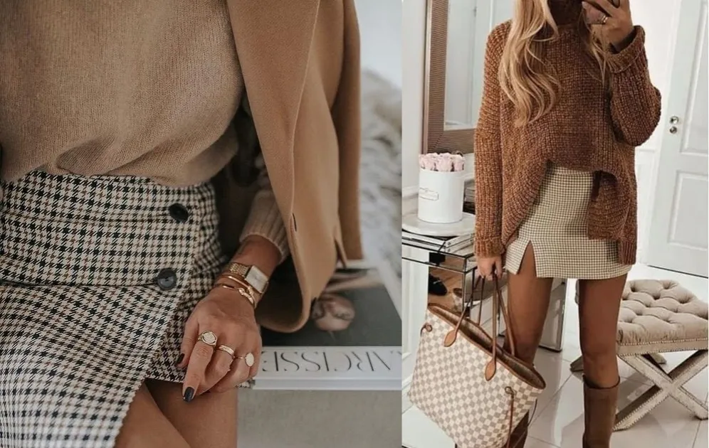 Zdjęcie Stylizacje z spódnicą w pepitkę, które odmienią Twój look