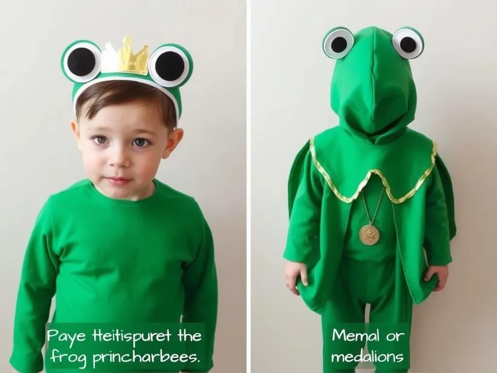 strój żaby DIY dziecięcy, oczy żaby na kapturze