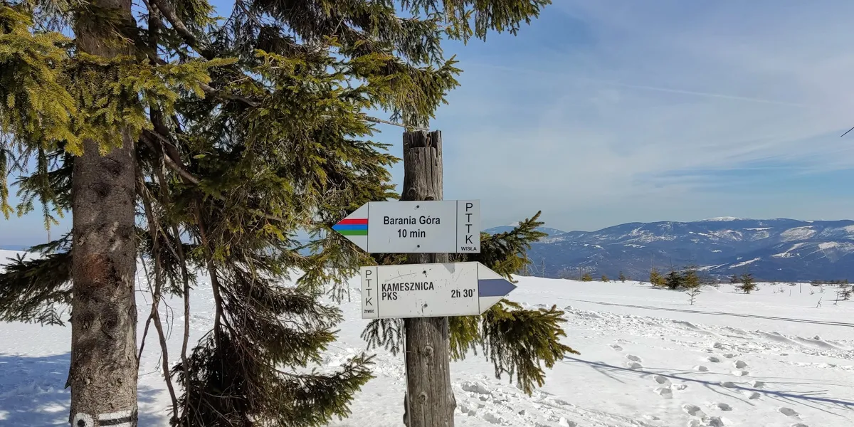 Barania G&oacute;ra zimą szlak
