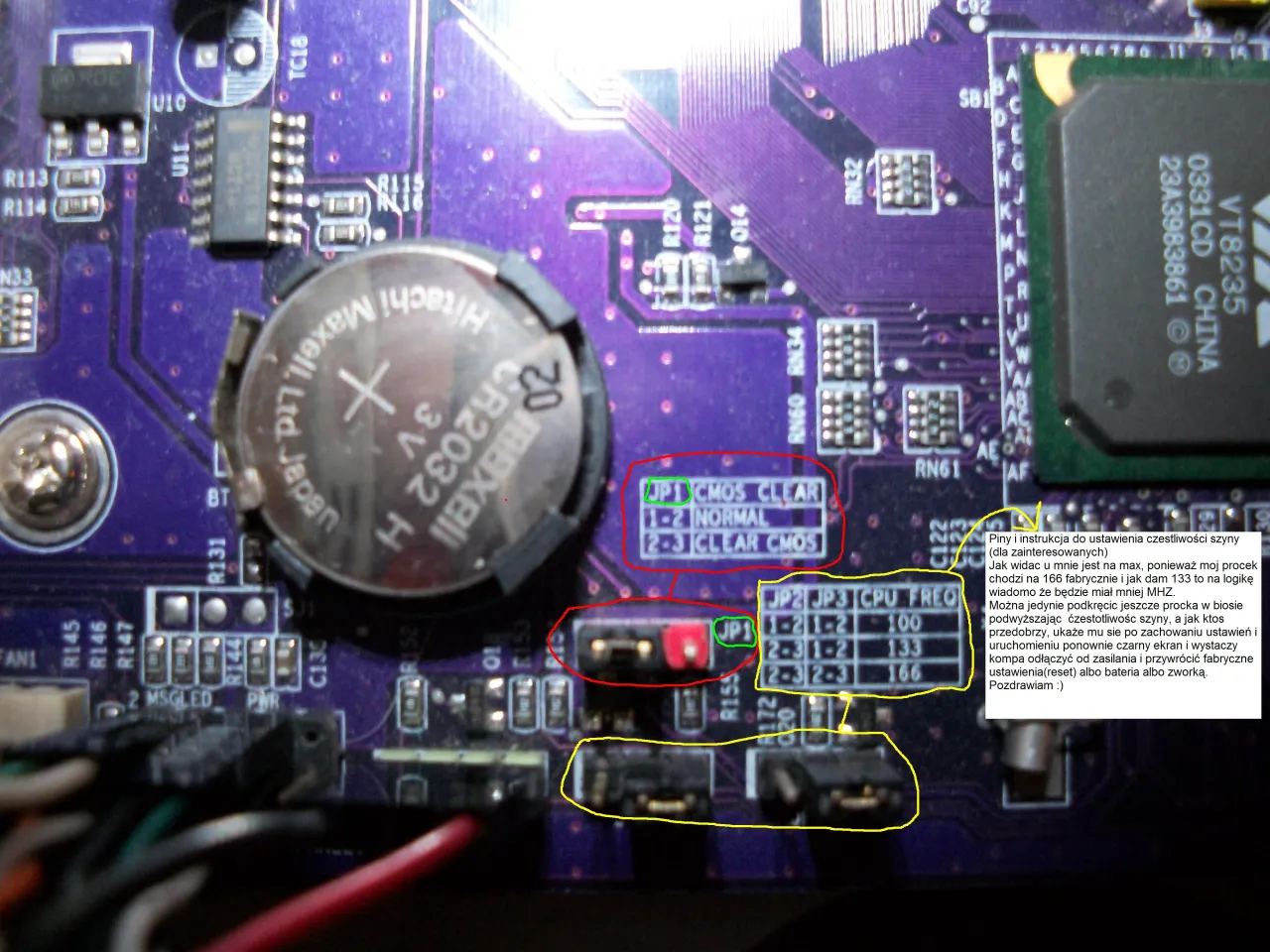 resetowanie bios clear cmos zworka