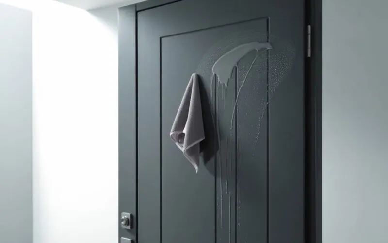 czyszczenie drzwi antracytowych mikrofibrą