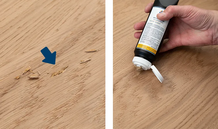 Szpachlowanie ubytków w drewnie