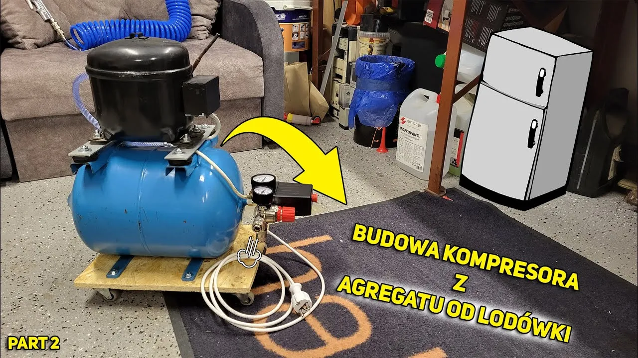 kompresor z agregatu lodówkowego diy
