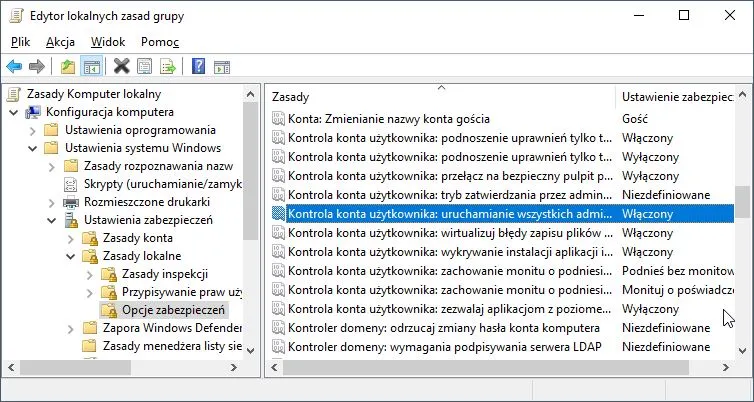 Edytor lokalnych zasad grupy gpedit.msc