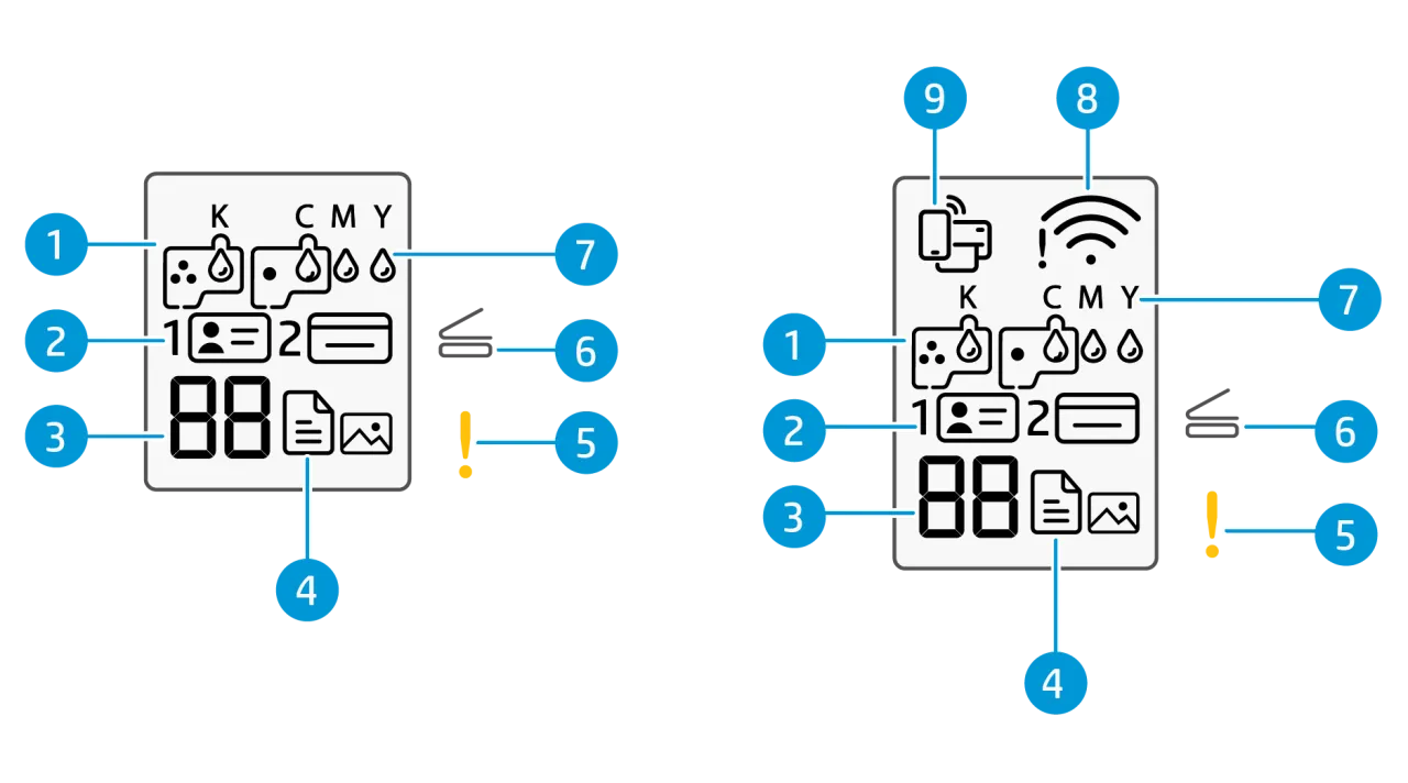 panel sterowania drukarki HP z ekranem dotykowym menu sieci