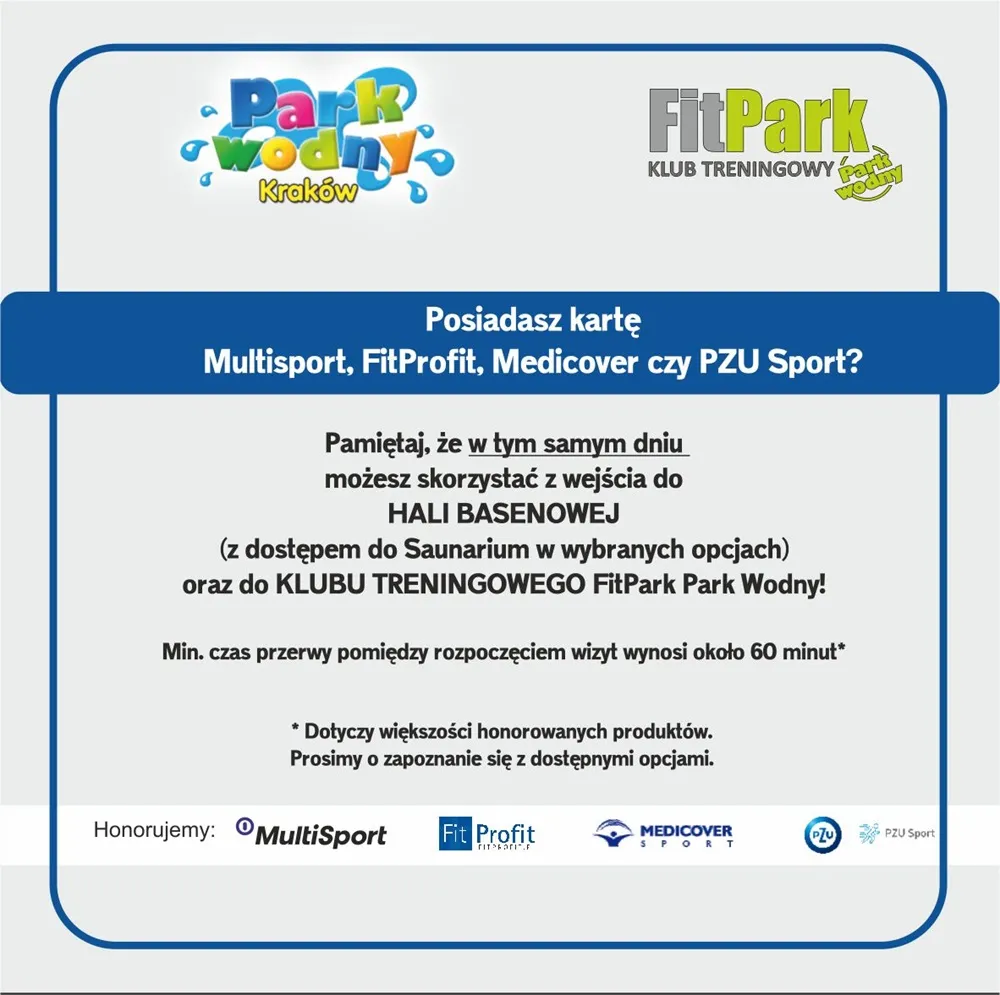 Park Wodny Kraków wejście MultiSport