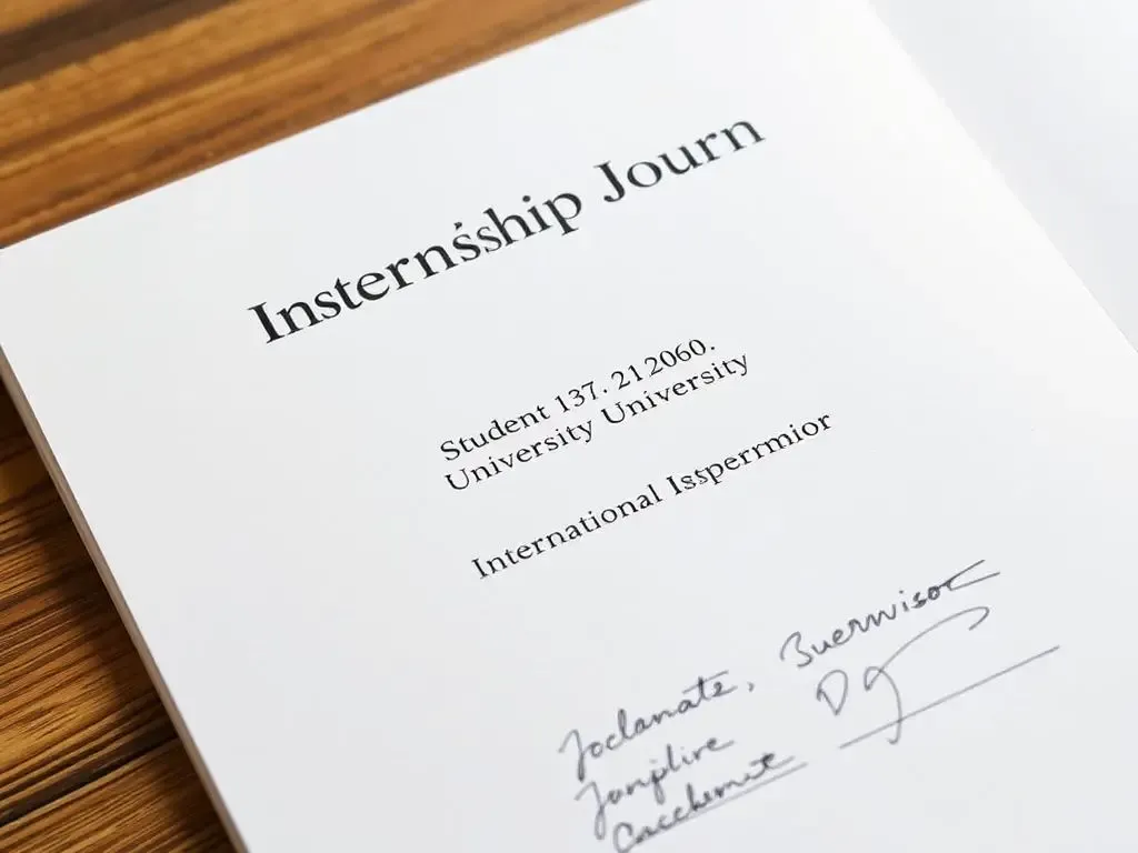 przykładowa strona tytułowa dziennika praktyk zawodowych