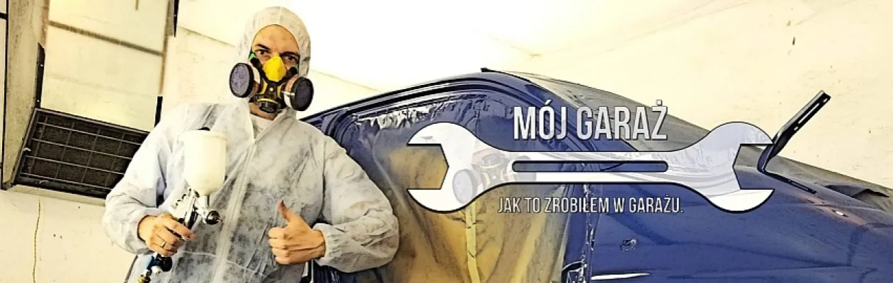 kompresor do malowania samochodu w garażu