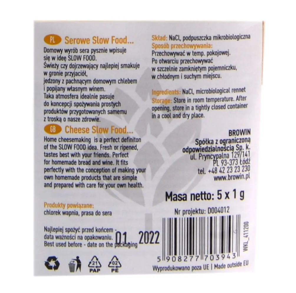 etykieta sera podpuszczka mikrobiologiczna