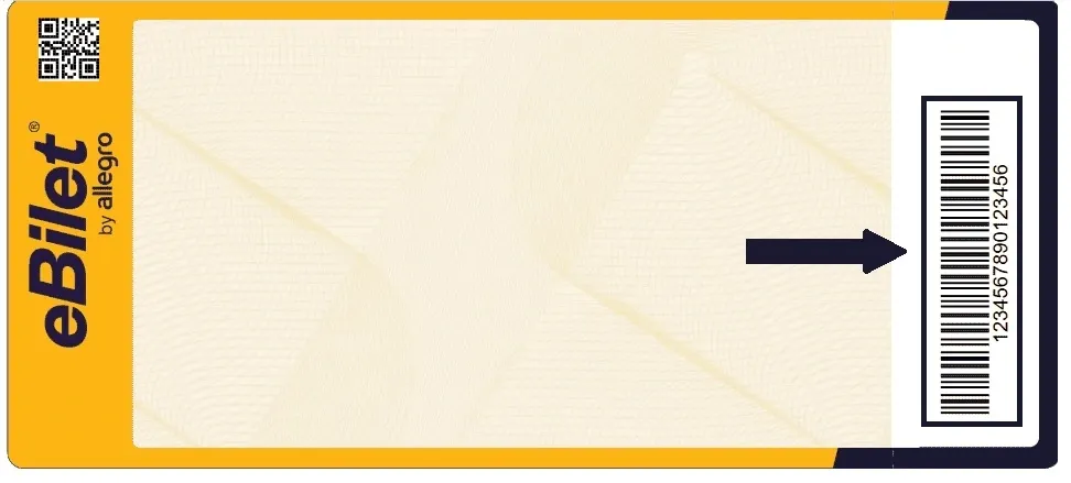 Bilet imienny, zbliżenie na dane osobowe na bilecie