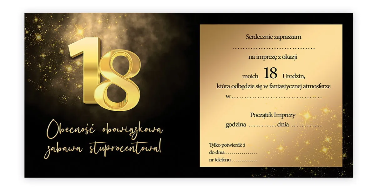 błędy w zaproszeniach na 18 urodziny