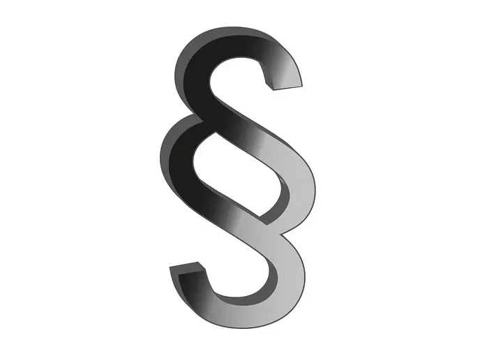 Pieczęć sądowa lub symbol paragrafu