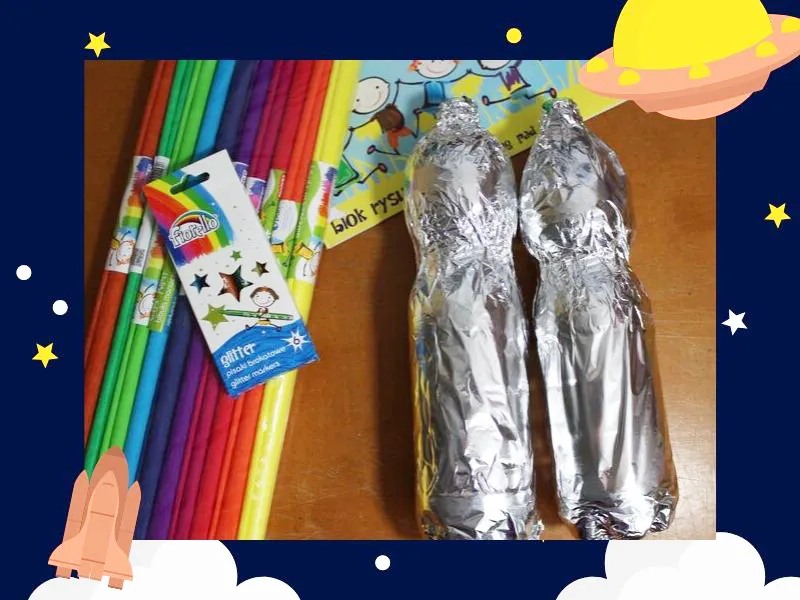plecak rakietowy DIY z butelek PET i kartonu