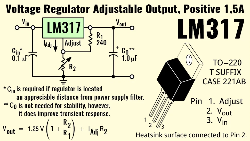 Schemat zasilacza regulowanego LM317