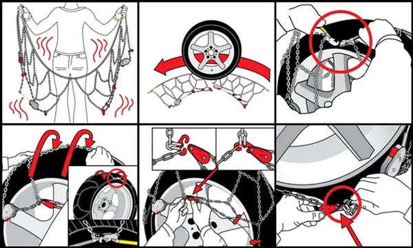 montaż łańcuchów na koła ciężarówki krok po kroku